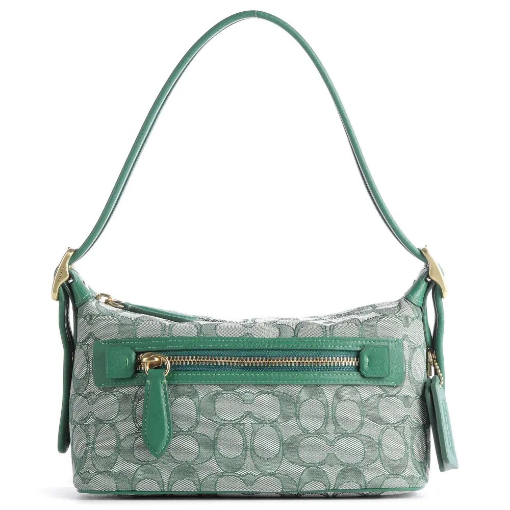 Coach Demi Bag in Signature Jacquard Green